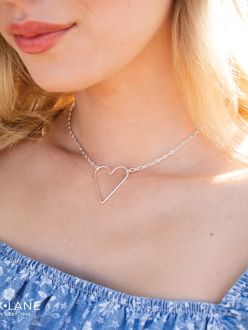 Park Lane Juliet Open Heart Necklace Silver Minimalist Layering Chain Dainty NWT